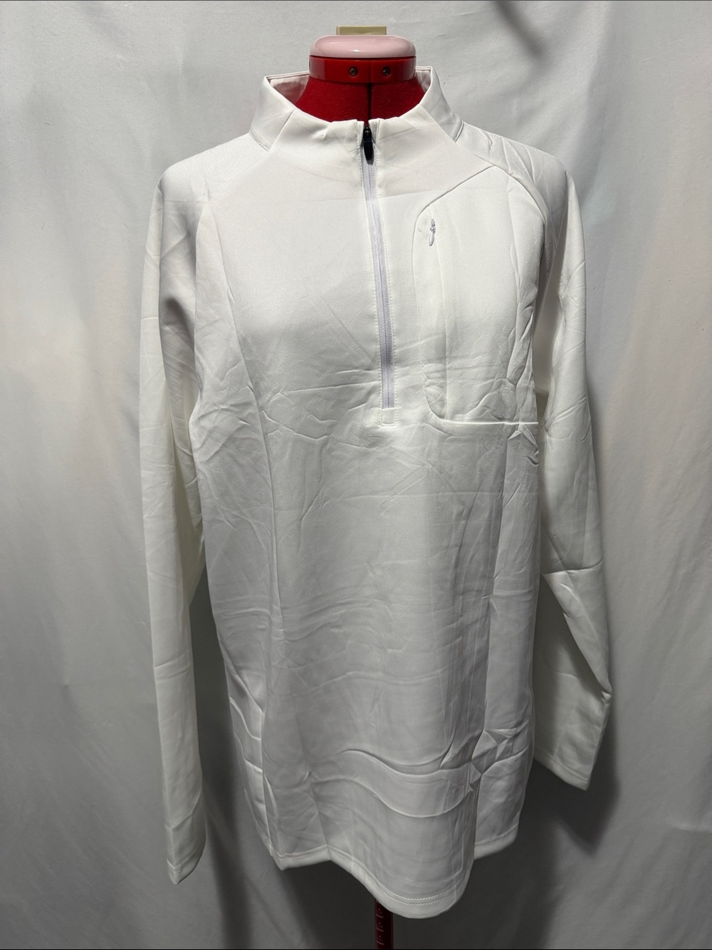 Men's White Half-Zip Performance Pullover Jacket